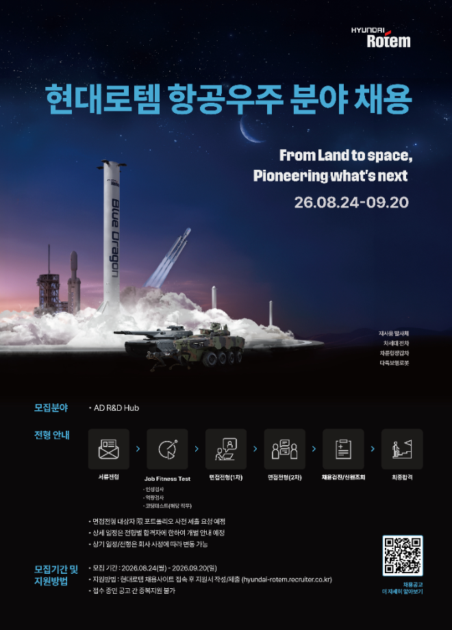 현대로템 항공우주 분야 채용 포스터, 사진= 현대로템