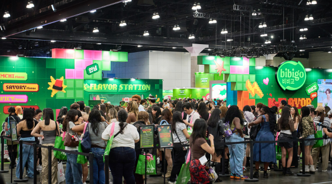 KCON LA 2026에 마련된 CJ제일제당의 비비고 부스. / 이미지 = CJ그룹