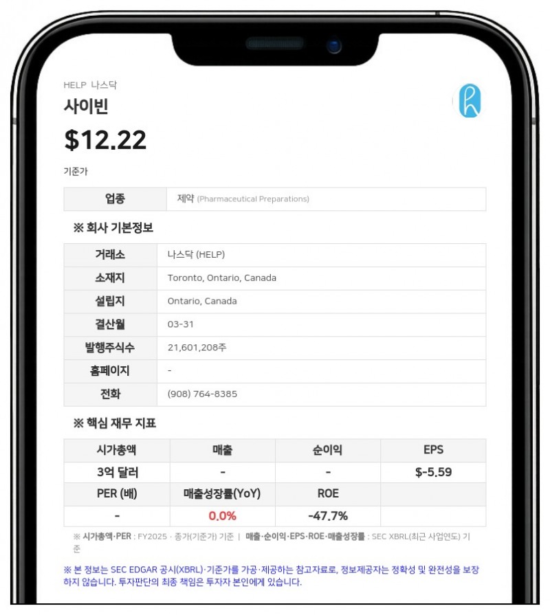 사이빈 최고성장책임자 폴 글래빈, 회사 주식 9만 주 매입 및 RSU 수령