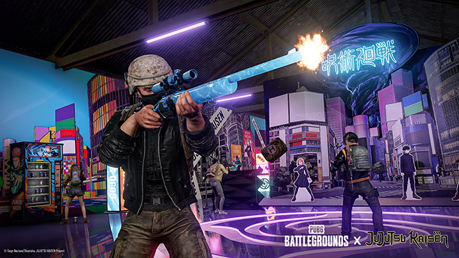 'PUBG: 배틀그라운드' 43.1 업데이트 중 애니메이션 '주술회전' 컬래버레이션 관련 이미지. 자료 제공: 크래프톤