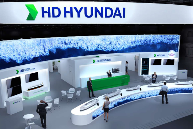 14일부터 17일까지 태국 방콕에서 개최하는 ‘가스텍 2026’에 마련한 HD현대의 부스 조감도. 사진= HD현대
