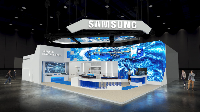 14일부터 17일까지 태국 방콕에서 열리는 ‘가스텍(Gastech) 2026’에 마련한 삼성중공업 전시 부스 조감도 사진= 삼성중공업