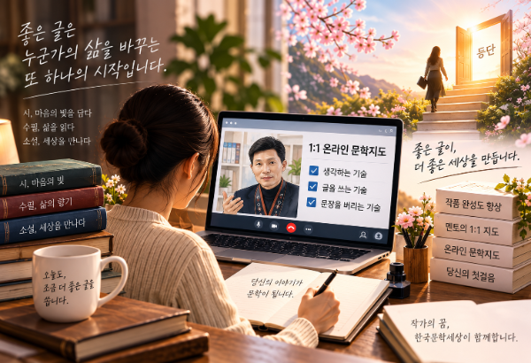한국문학세상, 문학 지망생 대상 '온라인 문학지도' 운영