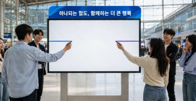코레일이 18일부터 한달간 SNS에서 진행하는'원터치 레일 챌린지' 컨셉 사진./코레일
