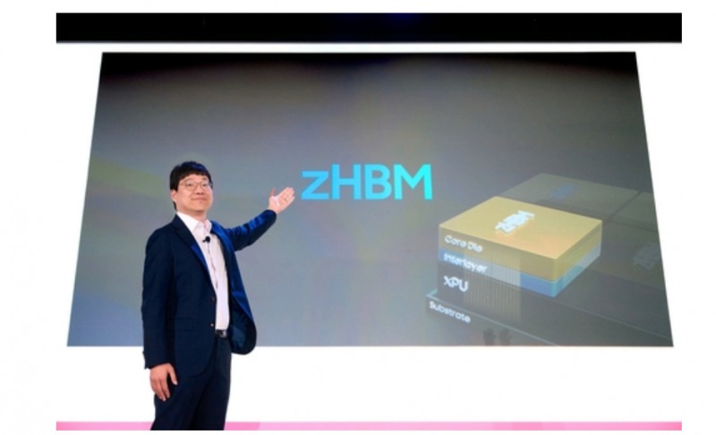 KB증권은 지난 주 보고서에서 삼성전자의 HBM 점유율이 2분기 22%에서 3분기 40% 수준에 육박할 것으로 전망했다. 사진=지난 8월초 선보인 삼성전자의 zHBM, 연합뉴스
