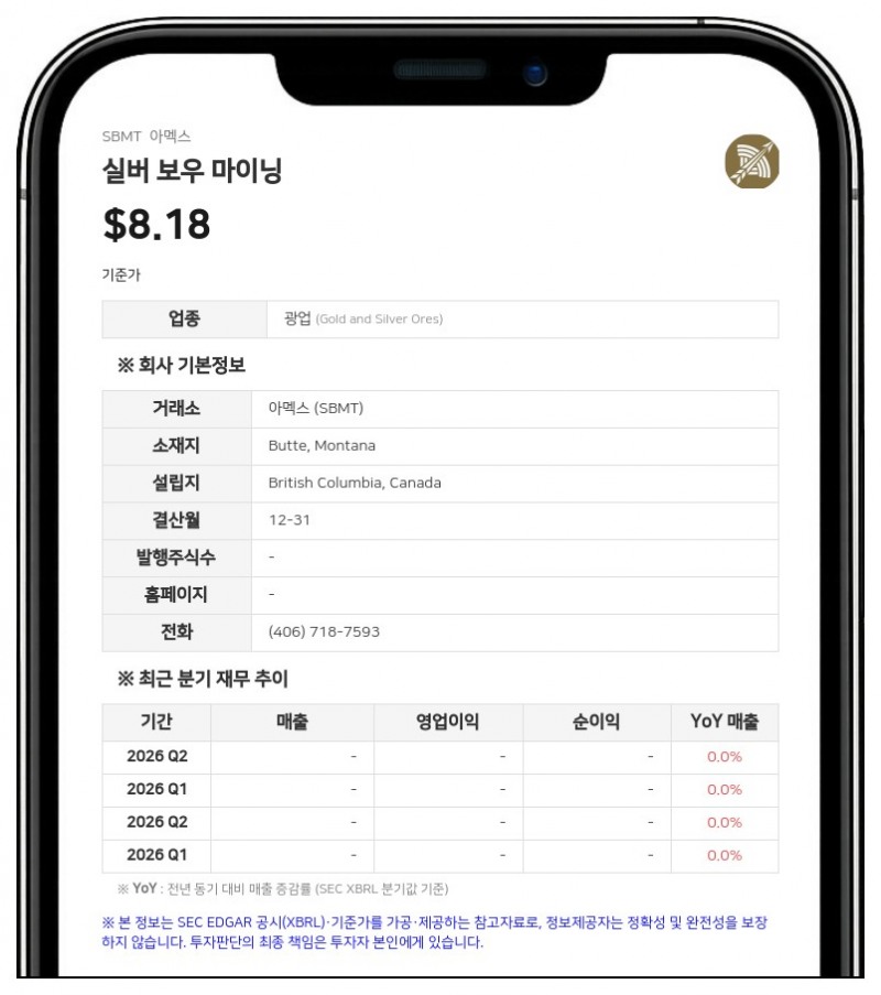 실버 보우 마이닝, 오션 파트너스와 8800만 달러 규모 자금 조달 및 정광 인수 계약 텀시트 체결