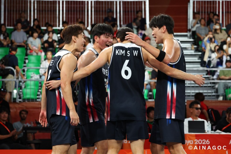 22일 조별리그 경기 때 한국 3대3 남자 농구 대표팀 모습. / 사진=연합뉴스