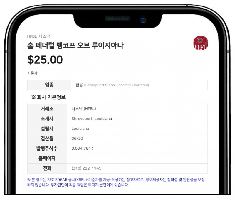 홈 페더럴 뱅코프 오브 루이지아나, 2026 회계연도 순이익 617만 달러…전년비 58.8% 증가