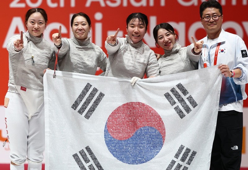 여자 사브르 대표팀 '우리가 1등. / 사진=연합뉴스