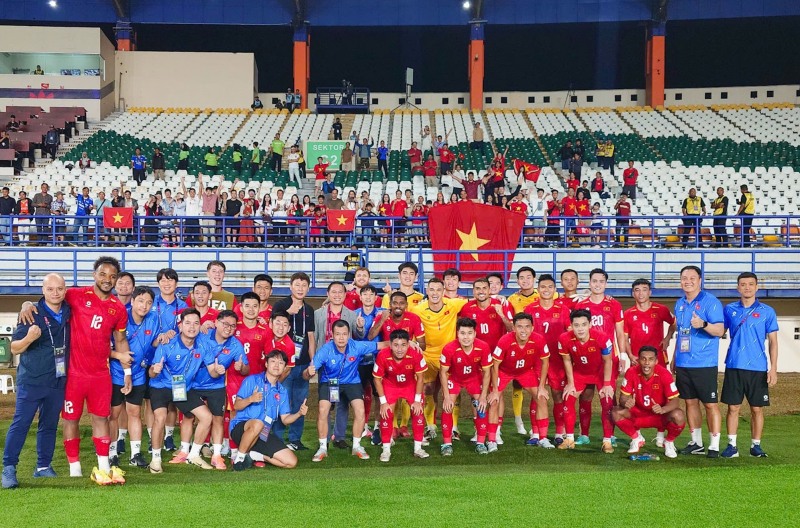 승리를 기뻐하는 베트남 축구 대표팀. / 사진=연합뉴스