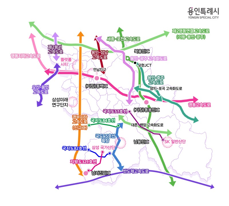 주요 도로망 구축 계회도. /용인시