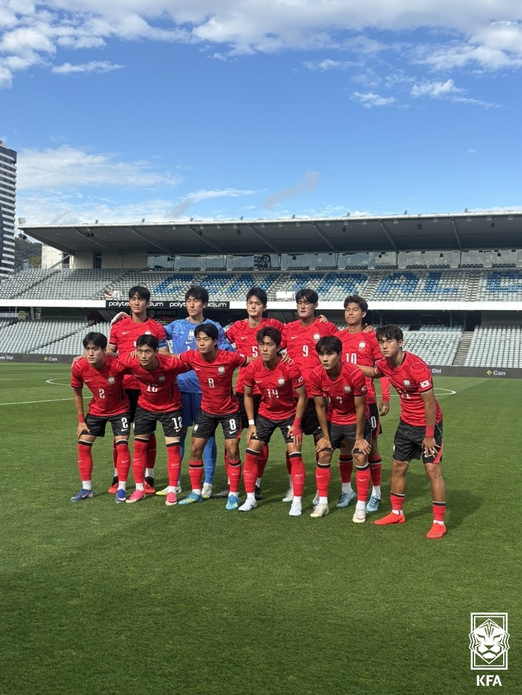 호주와의 친선경기 1차전에 나선 한국 U-21 축구대표팀. / 사진=연합뉴스