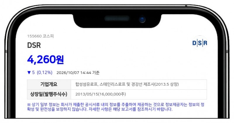 DSR, 홍석빈 장내매수로 최대주주등 지분율 63.03%로 상승