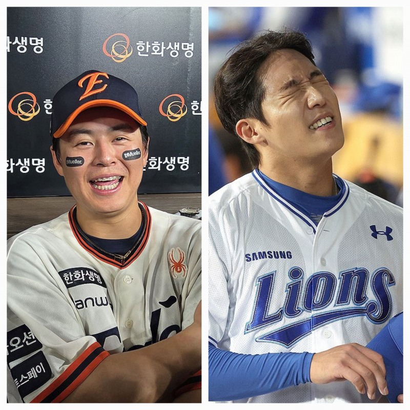 노시환(왼쪽)과 원태인
