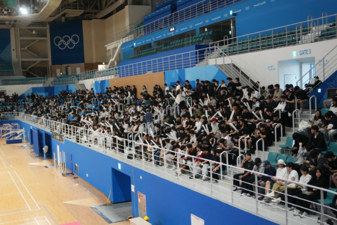 지난 7일, 가톨릭관동대학교 트리니티융합대학, 제3대 학생회 'U:nit(유닛)' 주관 제3회 '소화제' 단합대회 현장 사진. (사진제공=가톨릭관동대)