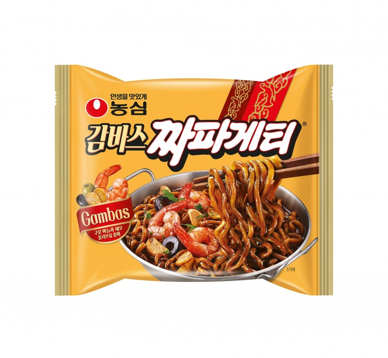 농심의 '감바스 짜파게티' 제품 모습. 사진=농심