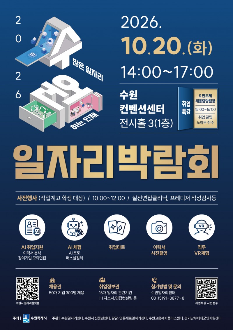 '2026 수원시 일자리박람회' 포스터. /수원시