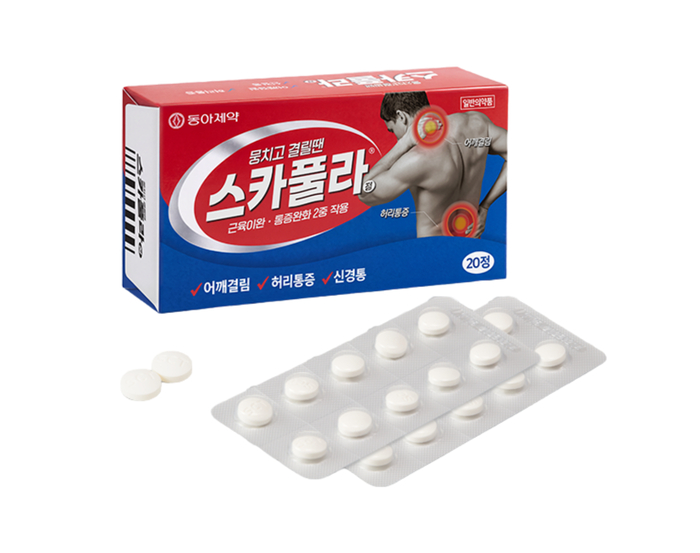 동아제약 '스카풀라 20정'이 겨냥한 근육통 상비약 시장