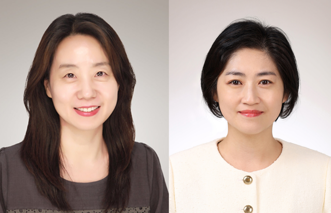 '제36회 과학기술우수논문상' 수상자. (왼쪽부터) 가톨릭관동대학교 의학과 송견지 교수, 간호학과 박혜란 교수. (사진제공=가톨릭관동대)