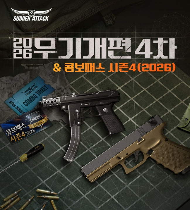 넥슨의 ‘서든어택’ 보조무기 6종 성능 다듬는 무기개편 업데이트 홍보 포스터. 사진=넥슨