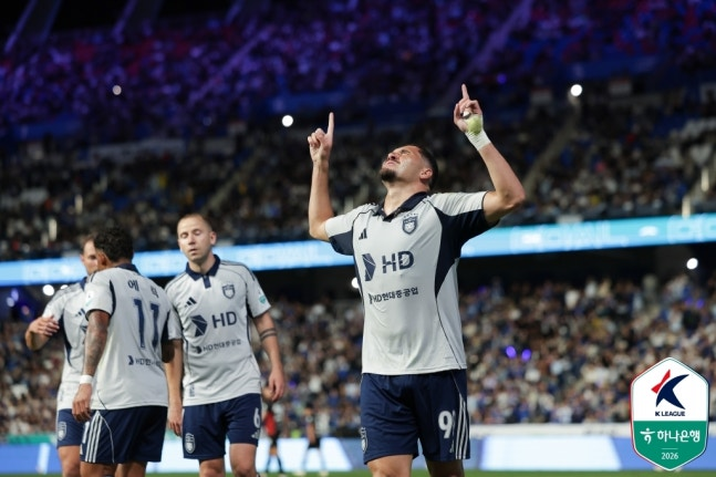 여전 결승골을 터트린 울산 야고 / 사진=한국프로축구연맹 제공