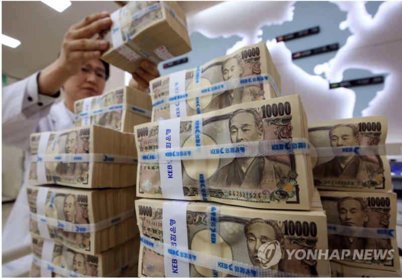 원-엔 재정환율이 19일 18년 10개월만체 최저치를 기록하고 있다. 사진=연합뉴스
