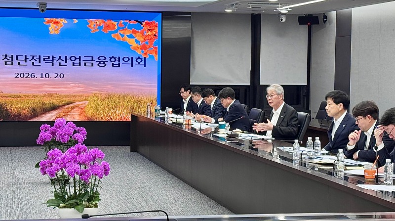 우리금융그룹은 지난 20일 서울 중구 본사에서 임종룡 회장 주재로 '10월 첨단전략산업금융협의회'를 개최했다. 임 회장은 지난 1년간의 생산적·포용금융 성과를 점검하고, 앞으로는 자금 공급 규모뿐 아니라 중소기업·지방 기업에 대한 지원 비중을 높이고 성장과 건전성의 균형을 유지할 것을 강조했다./우리금융그룹