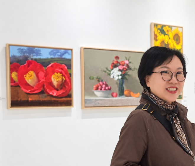 사진='2026 BANK ART FAIR'에 참여한 서울사이버대학교 이향아 부총장(사진제공:서울사이버대학교)