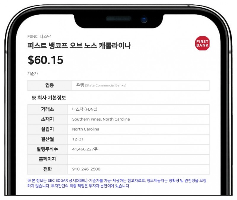 퍼스트 뱅코프, 3분기 순이익 5128만 달러…순이자마진 3.75%로 확대
