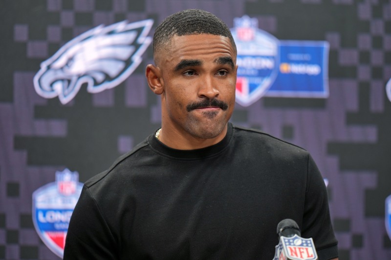 NFL 런던 시리즈 기자회견에 참석한 제일런 허츠. / 사진=연합뉴스
