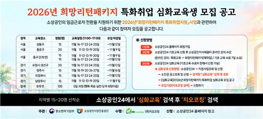 2026년 희망리턴패키지 특화취업 심화교육생 모집 홍보물/지오코딩