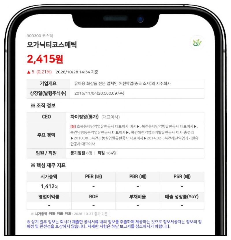 오가닉티코스메틱, 118만여주 전환청구권 행사·발행주식 총수 대비 2.03%