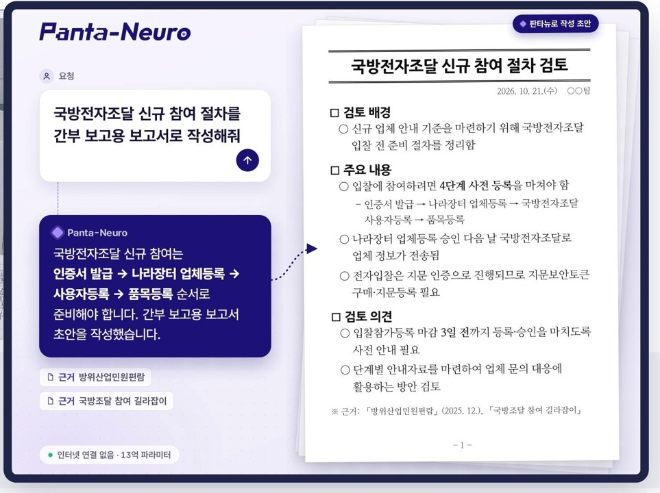사진=퀀텀넥서스 Panta-Neuro 전문 문서 기반 보고서 작성 화면(사진제공:퀀텀넥서스)