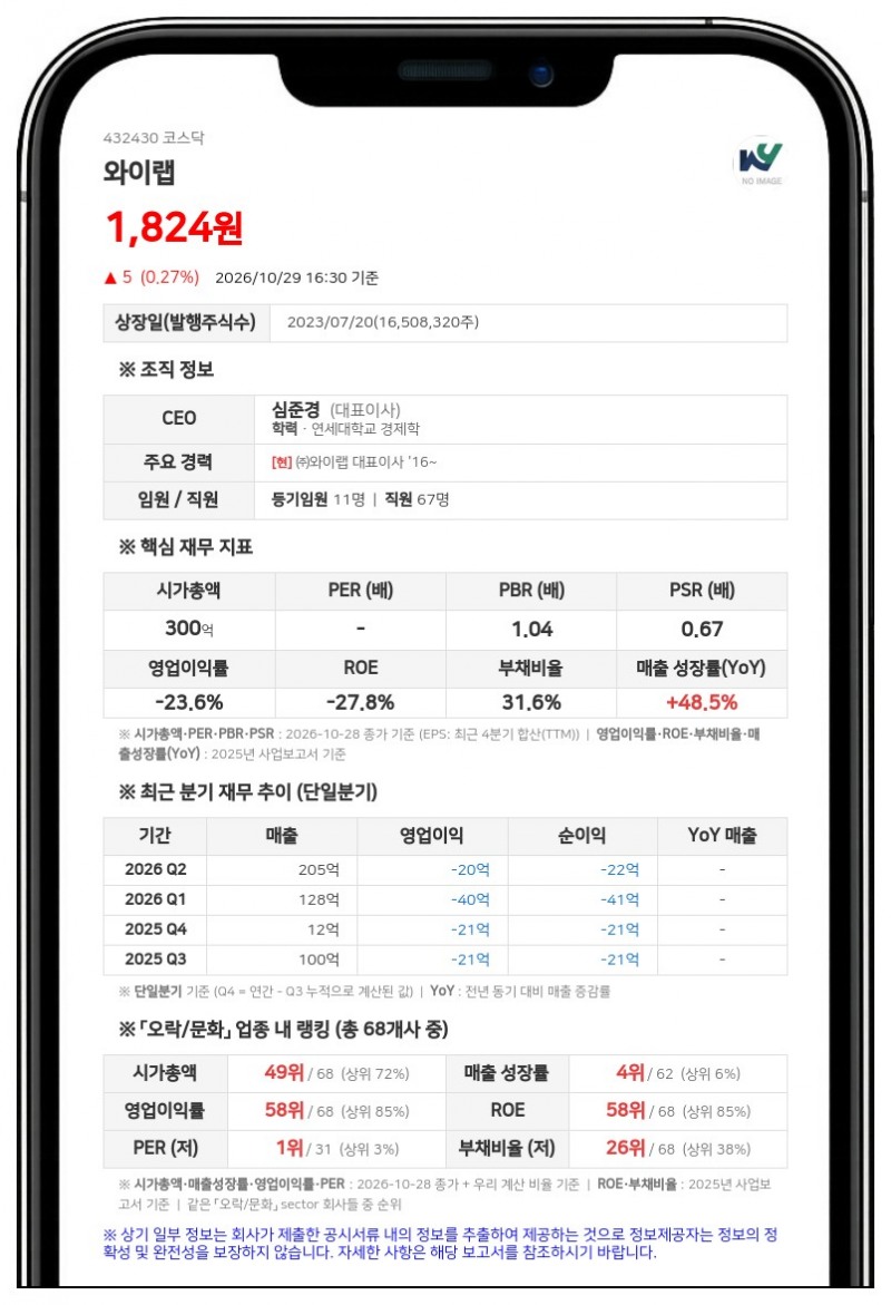 와이랩, 20억원 규모 사모 전환사채 발행 결정