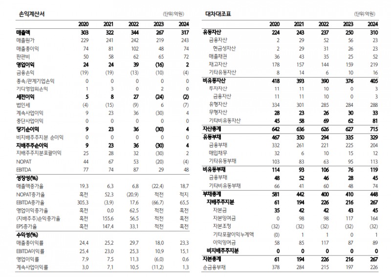 자료=그린광학 재무 상태표 갈무리