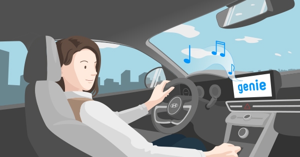 현대차 블루링크에 제공되는 지니뮤직의 스트리밍 서비스.(사진=지니뮤직 제공)