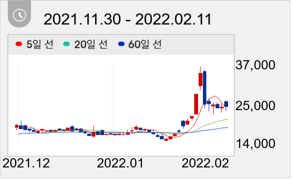휴마시스 일봉 주가차트