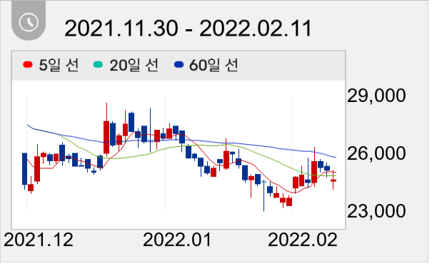 웹케시 일봉 주가차트