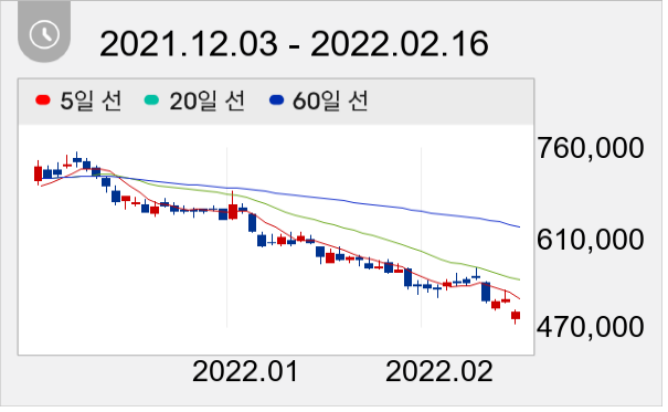 엔씨소프트 일봉 주가차트