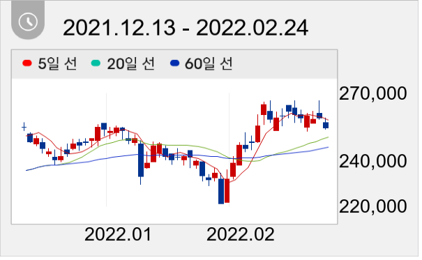 신세계 일봉 주가차트