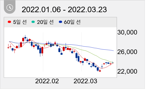 월덱스 일봉 주가차트