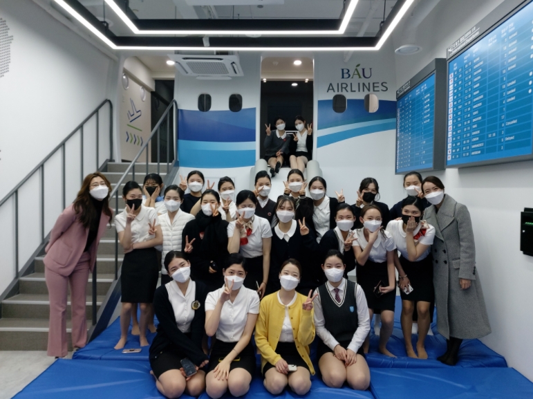 인스카이승무원학원, 백석예대 항공서비스과서 항공안전 서비스 체험실습 개최