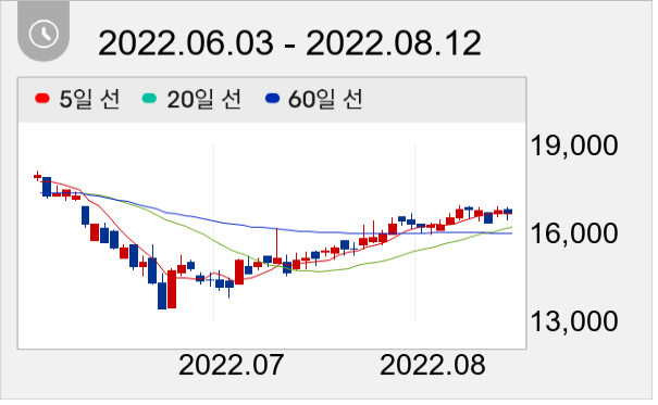 차바이오텍 일봉 주가차트
