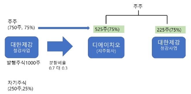 대한제강 인적분할 (주주 보유주식 분할)