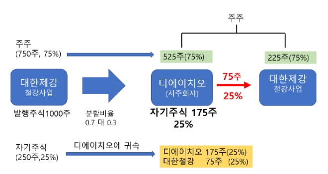 대한제강 인적분할 (자사주의 분할)
