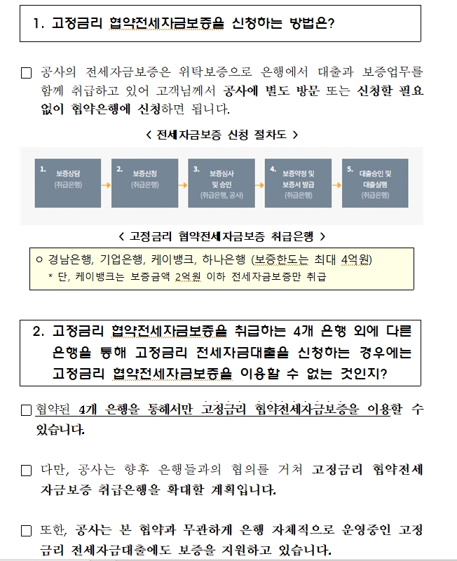 주금공, 고정금리 협약전세자금보증 출시...보증료율 0.1%p 낮추고 보증비율 100%로 높여