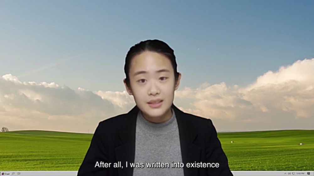 〈굿 모닝 영 바디〉, 2023, 퍼포먼스 렉처 비디오, 6분 23초. 기술감독: 존 찬.