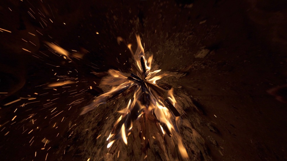 〈모닥불〉, 2023, 싱글채널 비디오, 컬러, 사운드, 18분 50초.