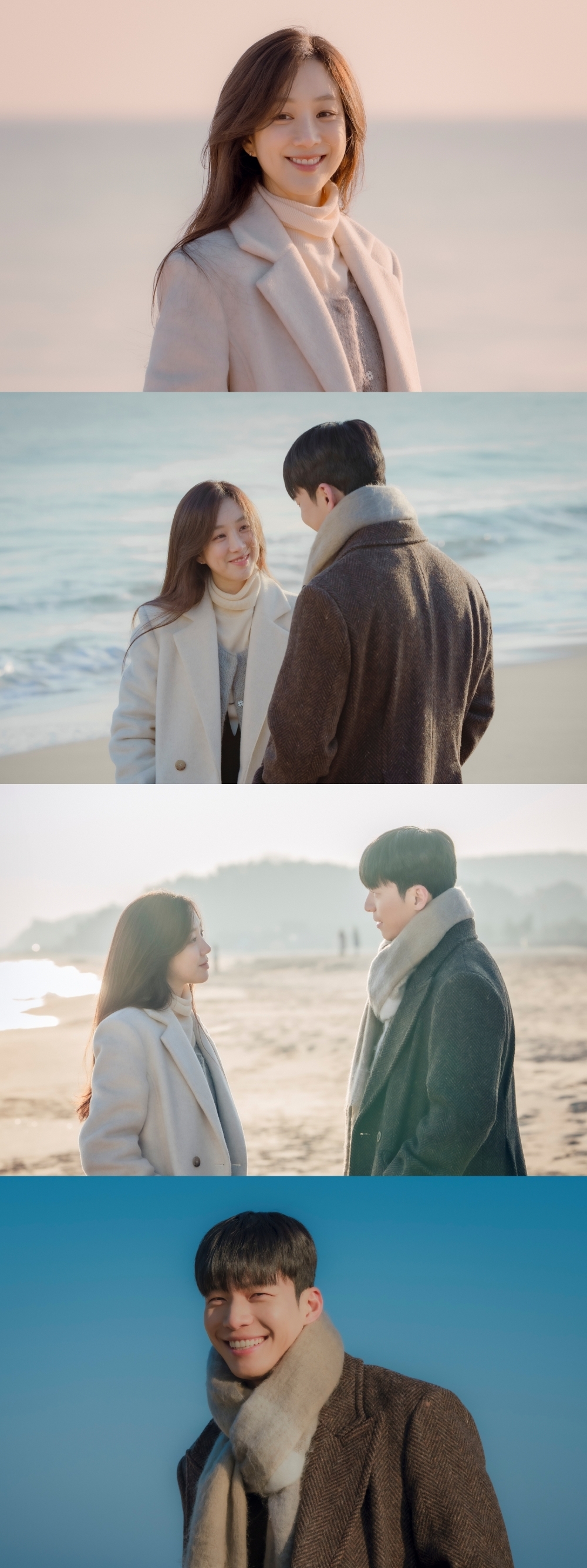 ‘졸업’ 정려원♥위하준, 로맨틱 겨울 바다 데이트…닮은꼴 햇살 미소→달콤 눈 맞춤