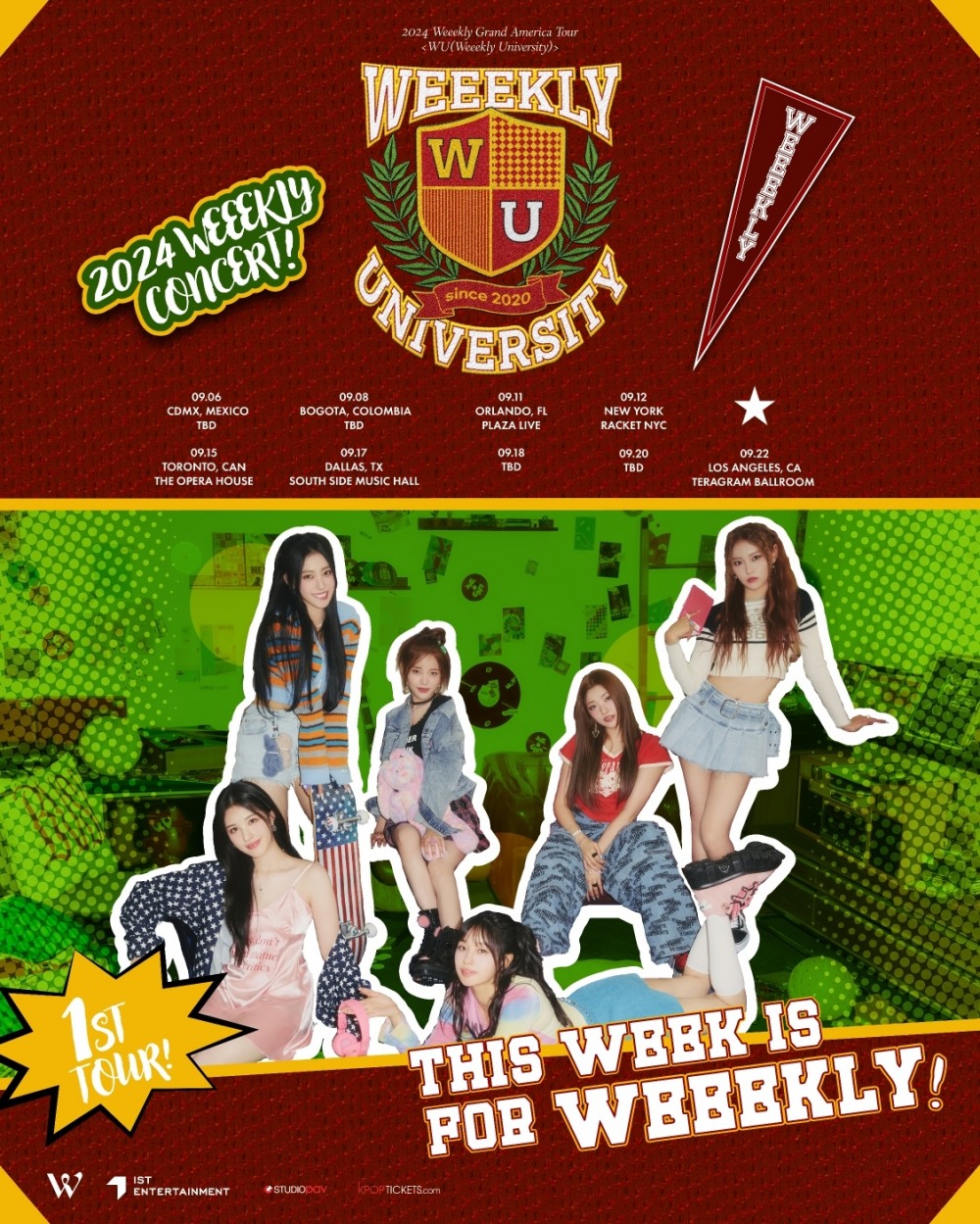 위클리, 9월 데뷔 첫 미주투어 개최…포스터 깜짝 공개